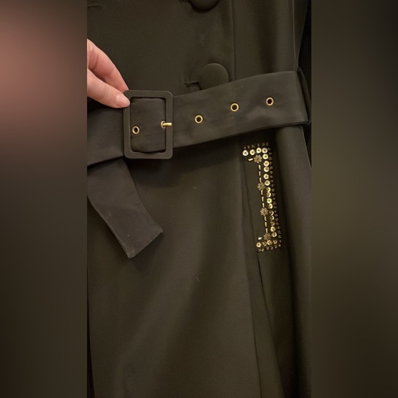 Morgan de Toi Black Trench Coat with Pink Lining - Picture 3 of 9